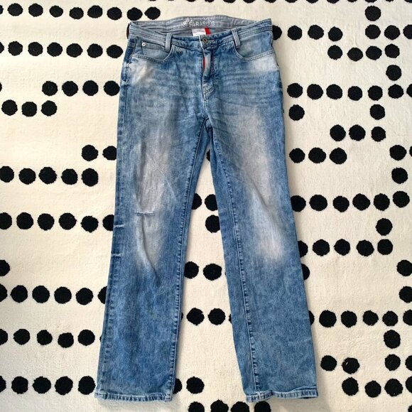 Parasuco Y2K Acid Wash Distressed Slim Straight Leg Jeans - Picture 1 of 15